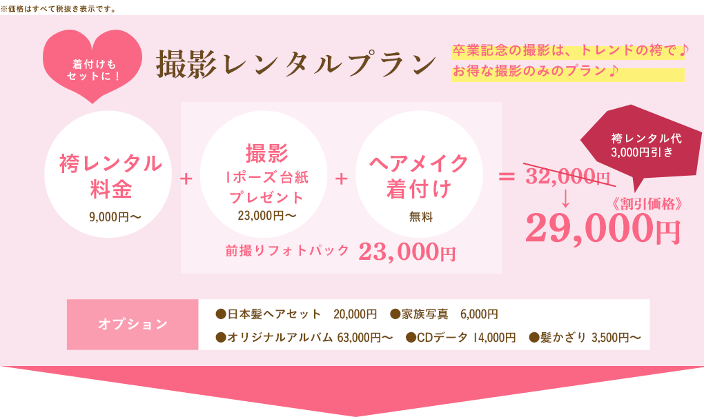 卒業式袴+撮影プラン基本内容
